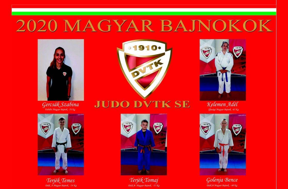 Öt magyar bajnoka lett a DVTK judo szakosztályának